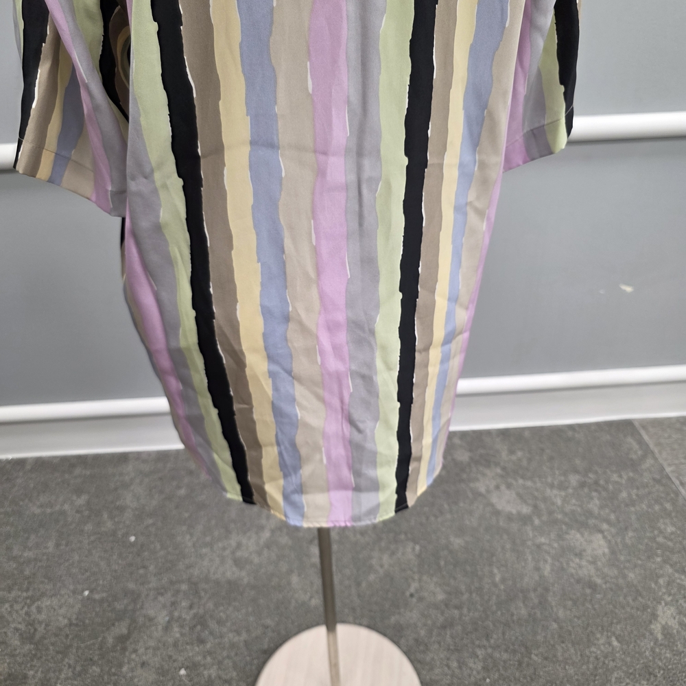 Stacy Adams Multicolor Striped Casual Button Down Shirt Silk - Picture 7 of 9